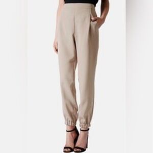 Topshop High Rise Formal Jogger Tapered Pants Taupe Beige Women’s 10 NWT